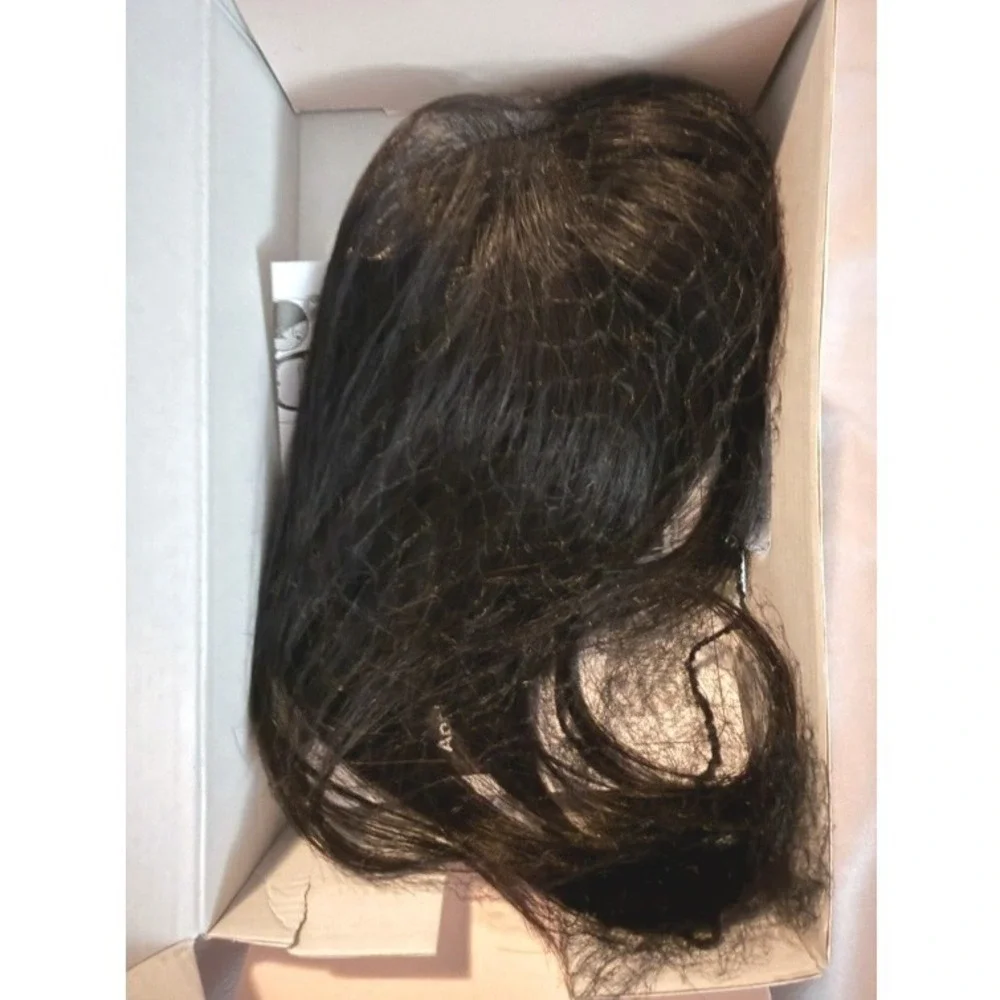 Hairro Human Hair Topper 11in Natural Black 1B No Edge Wiglet‎ Clip In Hairpiece
